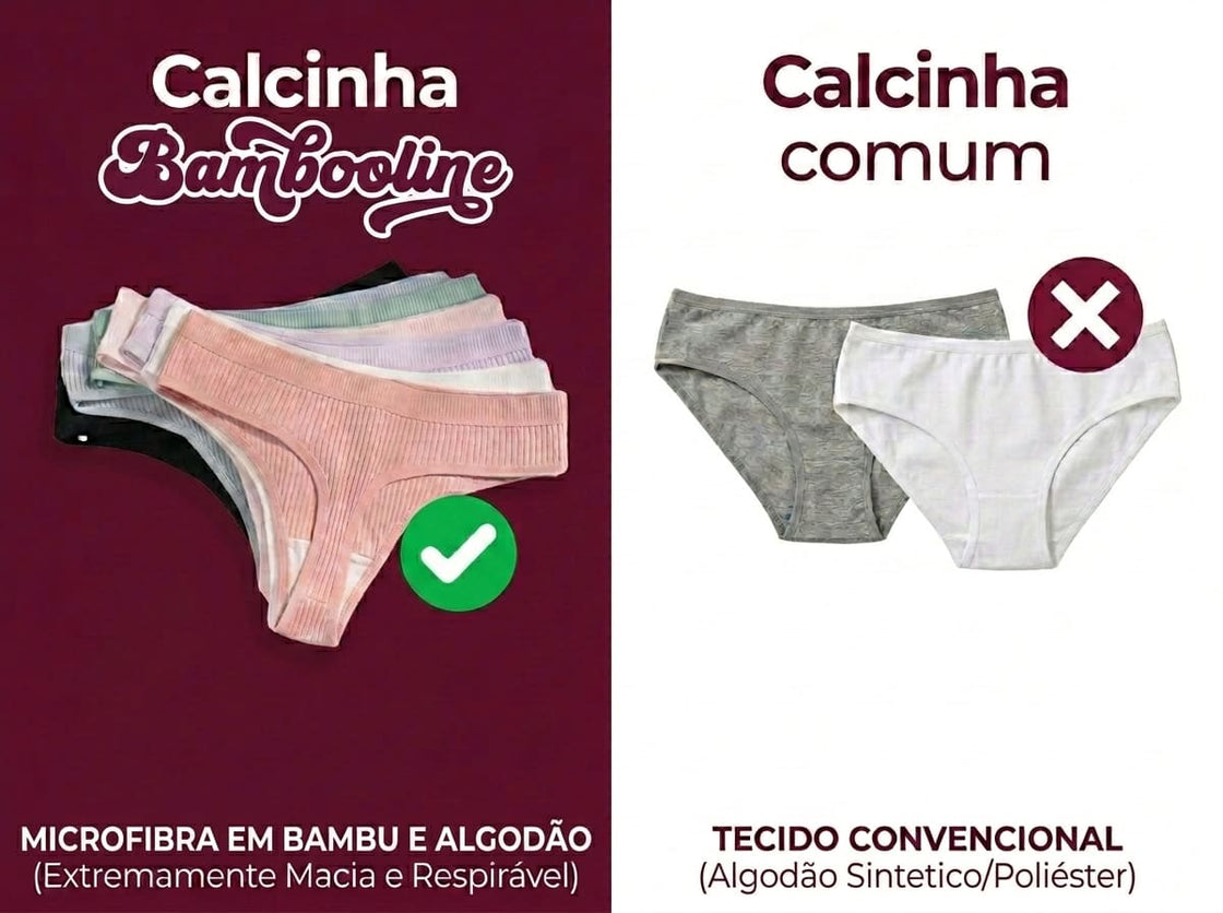 calcinha de bambu curvê vs. calcinha comum